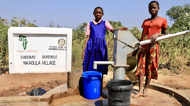 Completed borehole for Chisomo and Nkagula Village